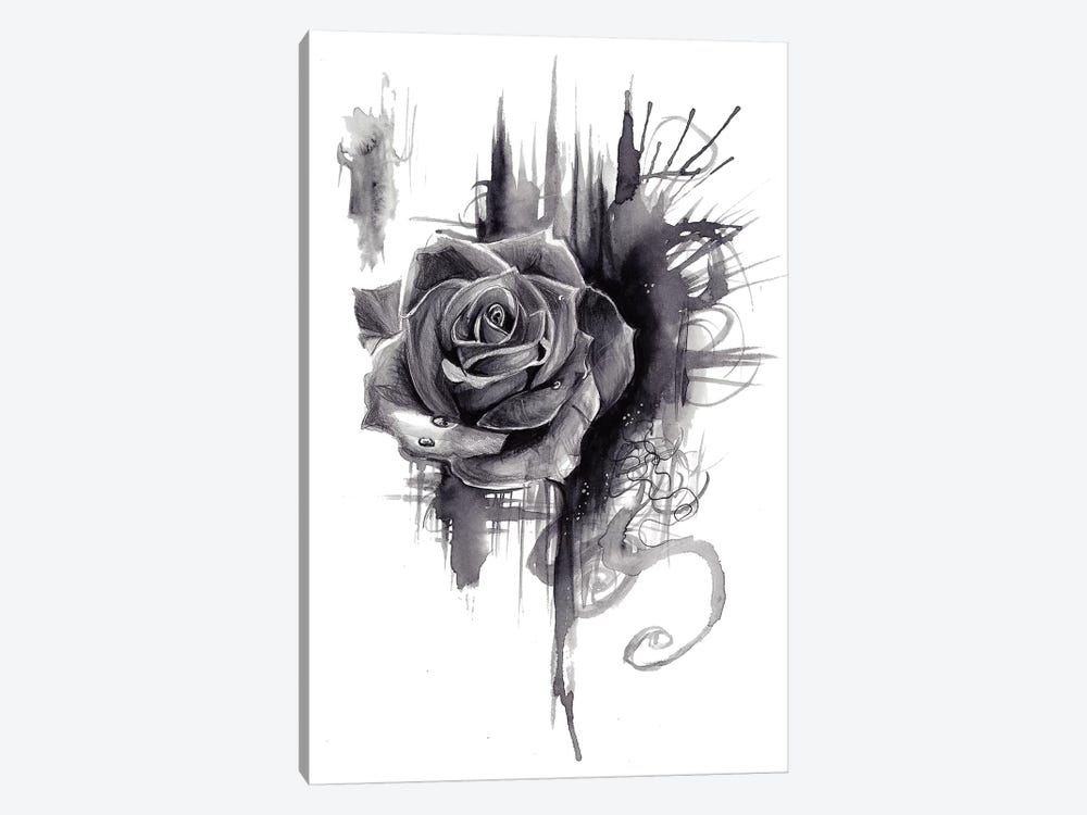 Ink Wash Rose by Katy Lipscomb 1-piece Canvas Wall Art