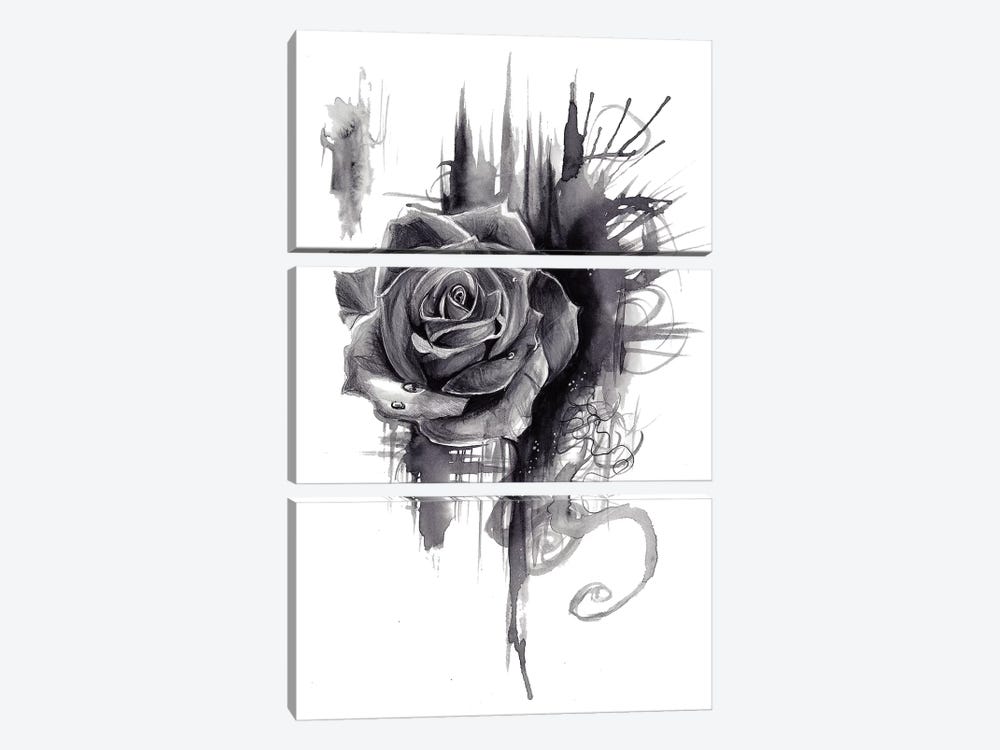 Ink Wash Rose by Katy Lipscomb 3-piece Canvas Artwork