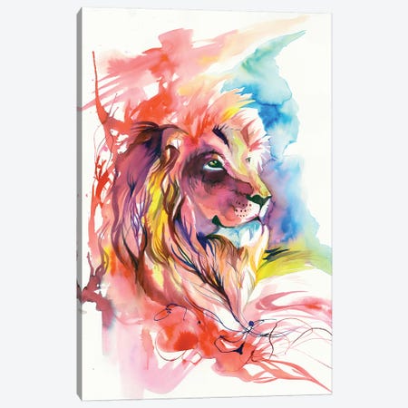 Lion Splash Canvas Print #KLI77} by Katy Lipscomb Canvas Print