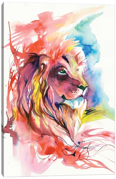 Lion Splash Canvas Art Print - Katy Lipscomb