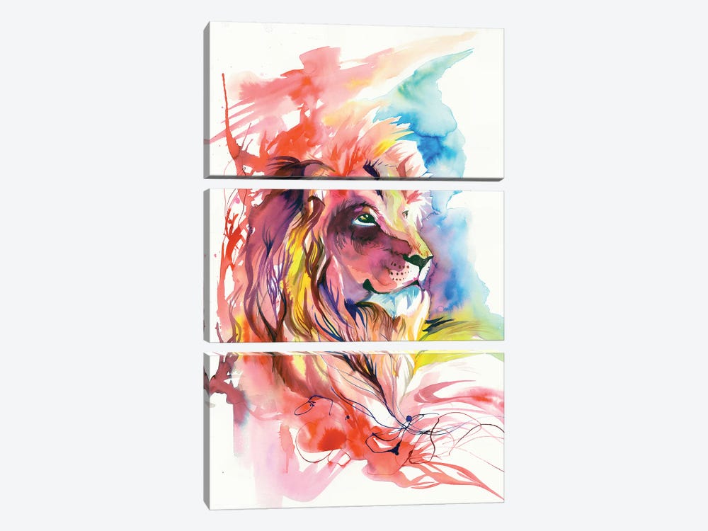 Lion Splash by Katy Lipscomb 3-piece Canvas Art Print