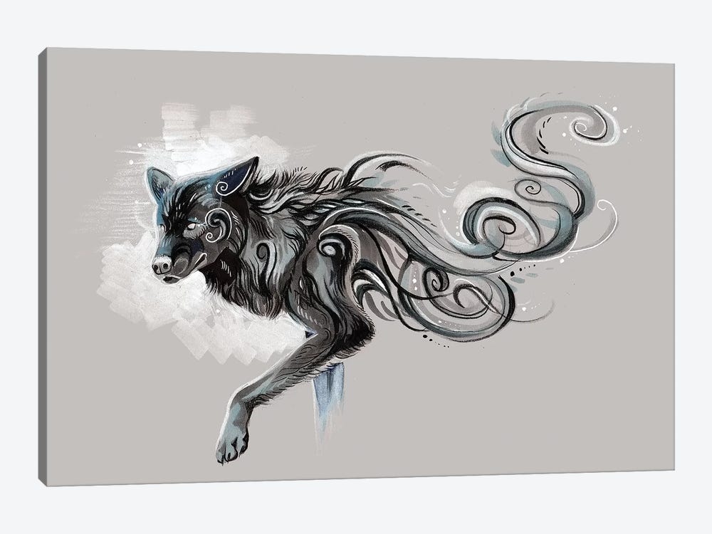 Black Wolf by Katy Lipscomb 1-piece Canvas Art Print