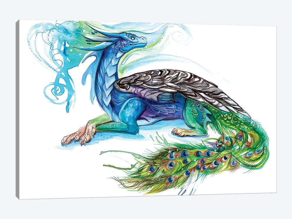 Peacock Dragon by Katy Lipscomb 1-piece Art Print
