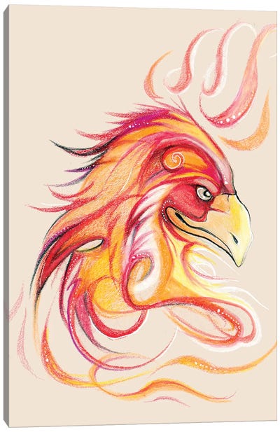 Phoenix Head Canvas Art Print