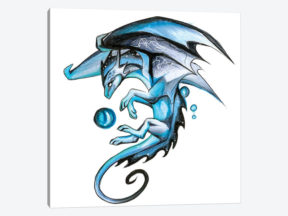 Blue Mystic Dragon by Katy Lipscomb 1-piece Canvas Wall Art