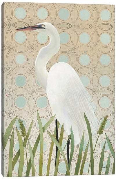 Free as a Bird Egret Canvas Art Print - Grass Art