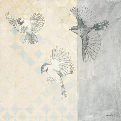 Chickadees Alighting by Kathrine Lovell art print