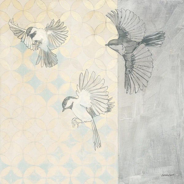 Kathrine Lovell: Chickadees Alighting by Kathrine Lovell