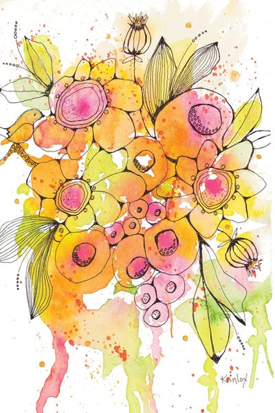 Bursting Wildflowers I by Krinlox multi panel art