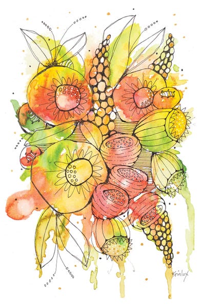 Bursting Wildflowers II by Krinlox multi panel art