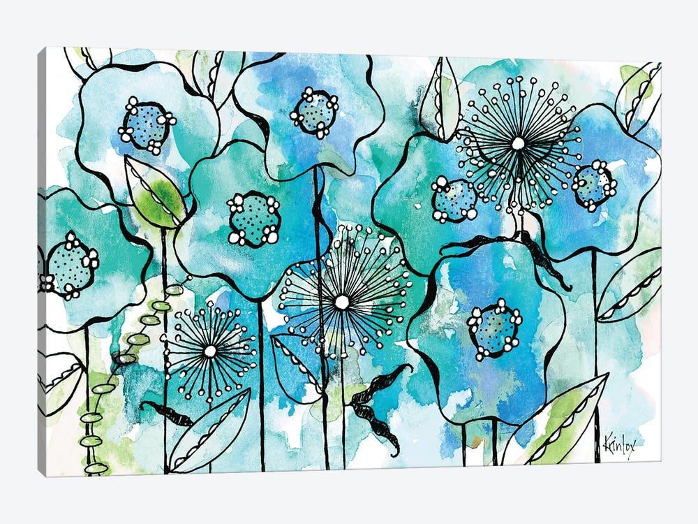 Blue Tone Garden by Krinlox 1-piece Canvas Art Print