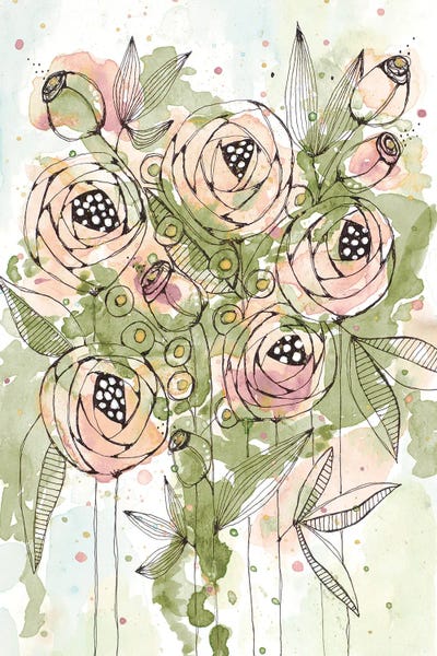 Blush and Green Floral