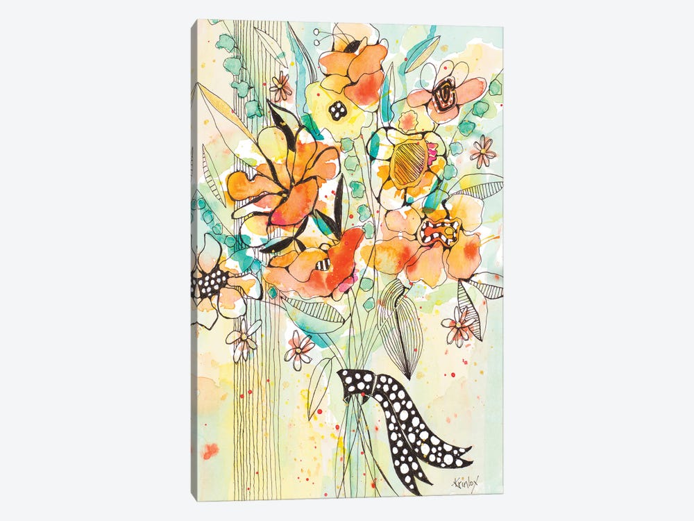 Bursting Wildflower Bouquet by Krinlox 1-piece Canvas Art Print