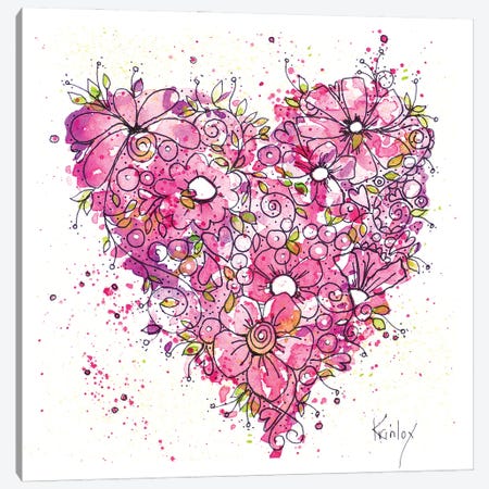 Heart of Flowers Canvas Print #KLX29} by Krinlox Canvas Artwork