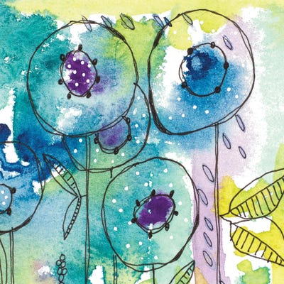 Splash of Watercolor Floral by Krinlox canvas print