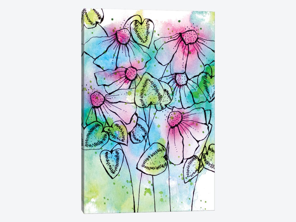 Vibrant Bursts and Blossoms by Krinlox 1-piece Canvas Print