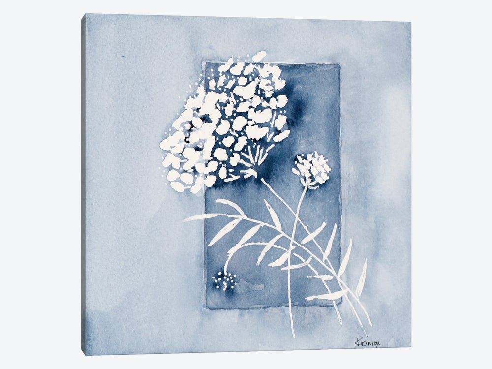 Blue And White Floral by Krinlox 1-piece Canvas Wall Art
