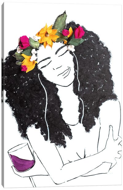 Flowers, Music, and Wine Canvas Art Print - Black Joy