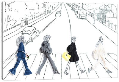 Abbey Road Girls Canvas Art Print - Bag & Purse Art