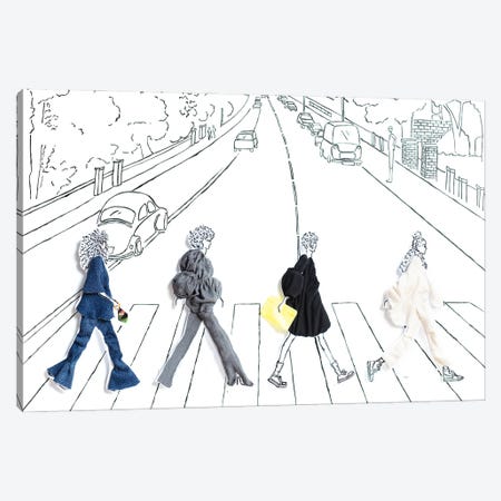 Abbey Road Girls Canvas Print #KLY1} by Kelly Lottahall Canvas Art