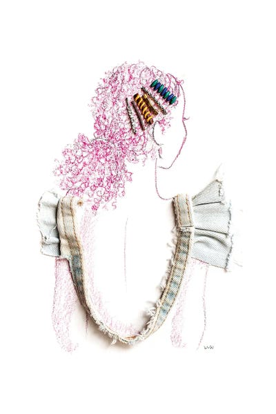 The Girl with the Barrettes by Kelly Lottahall framed wall art