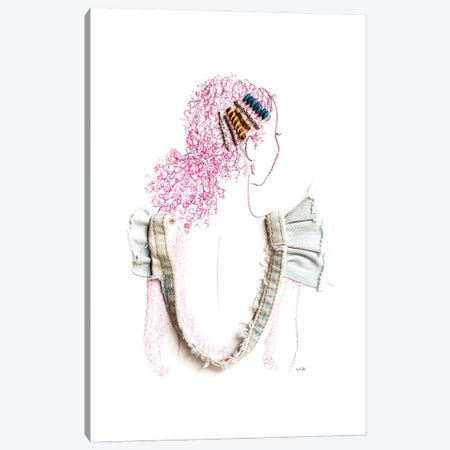 The Girl with the Barrettes Canvas Print #KLY31} by Kelly Lottahall Canvas Artwork