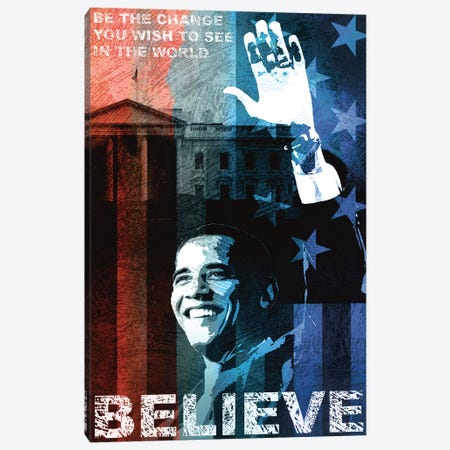 Obama: Believe Canvas Print #KMA35} by Keith Mallett Canvas Art