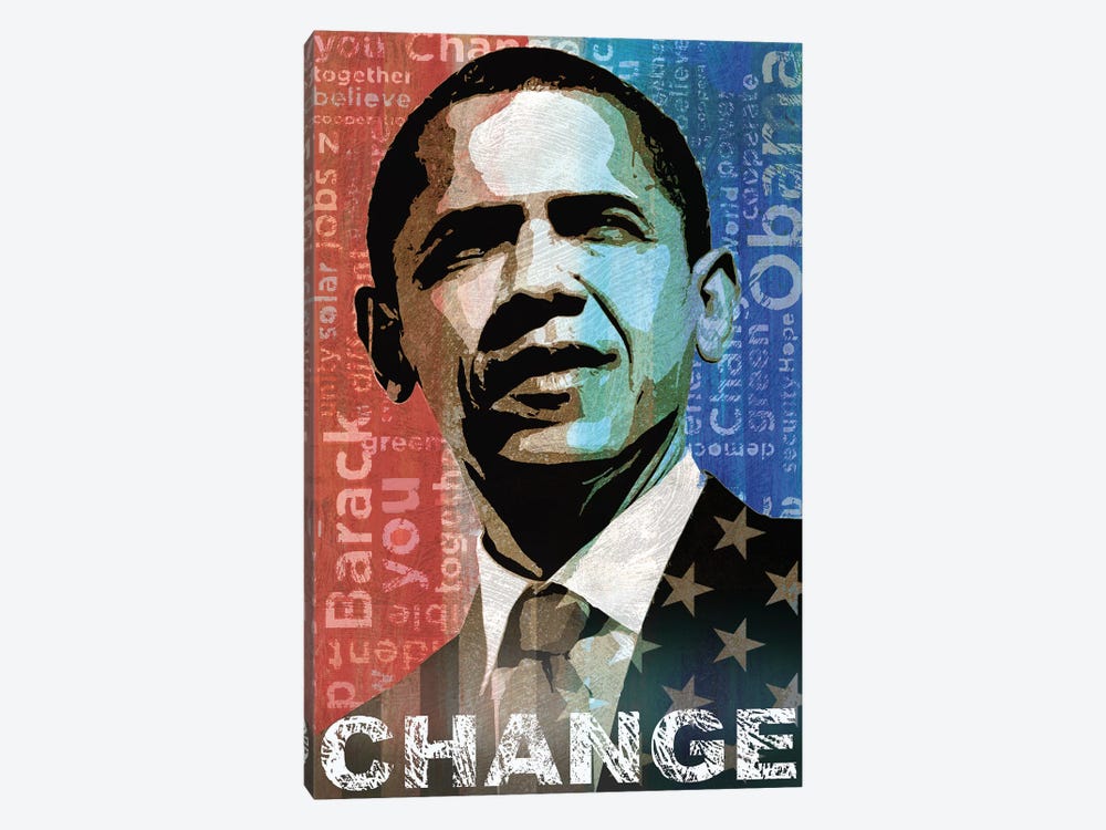 Obama: Change by Keith Mallett 1-piece Art Print
