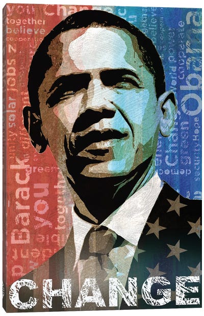 Obama: Change Canvas Art Print - Black History Month