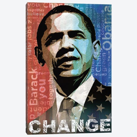 Obama: Change Canvas Print #KMA36} by Keith Mallett Canvas Wall Art