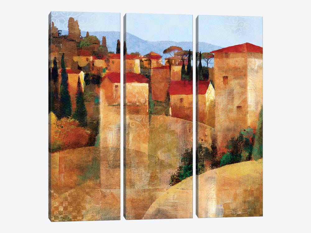 Tuscan Hillside by Keith Mallett 3-piece Canvas Art Print