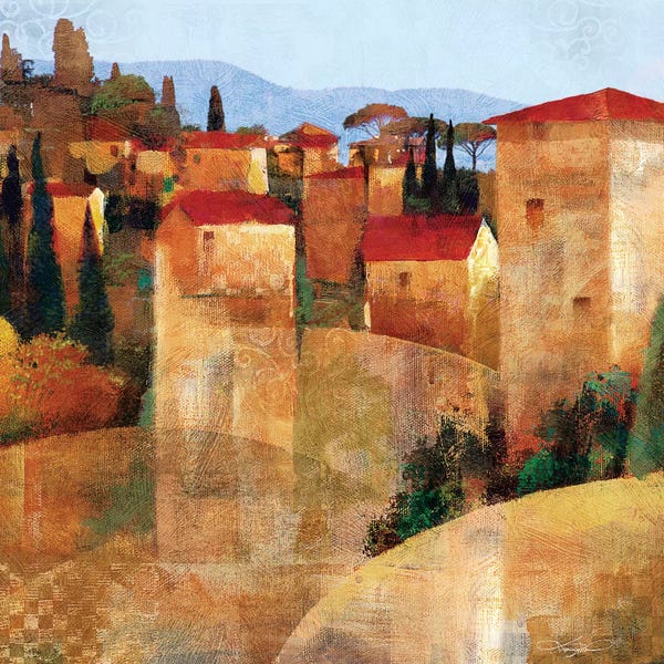 Villages & Towns: Tuscan Hillside by Keith Mallett