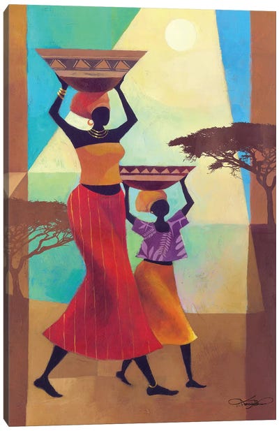 Mother's Helper Canvas Art Print - African Heritage Art