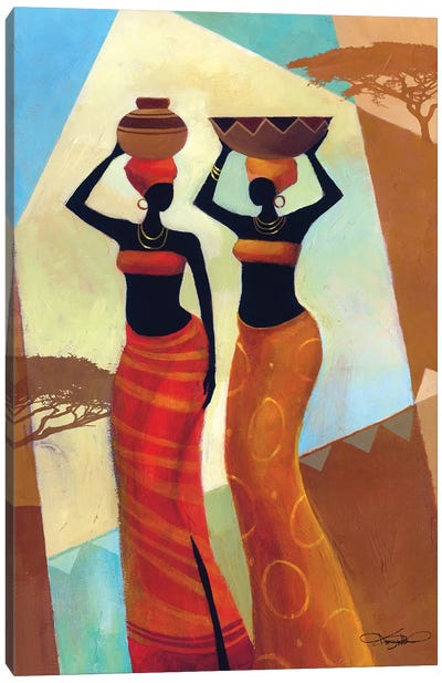 Sisters Canvas Art Print - African Heritage Art