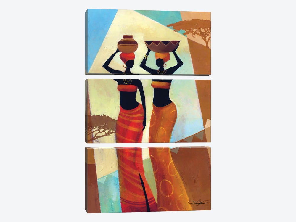 Sisters by Keith Mallett 3-piece Canvas Art Print