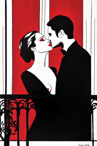 Black & White & Red: Love In A Parisian Window by Kristina Mallen