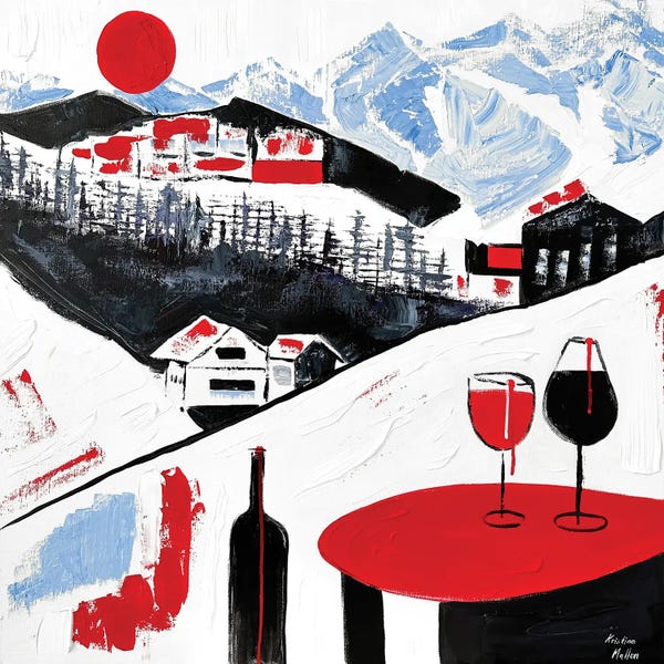 Kristina Mallen: Après-Ski Wine Delight In The Snowy Alps by Kristina Mallen