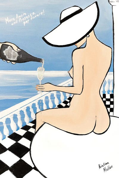 More Amore And Prosecco by Kristina Mallen canvas print