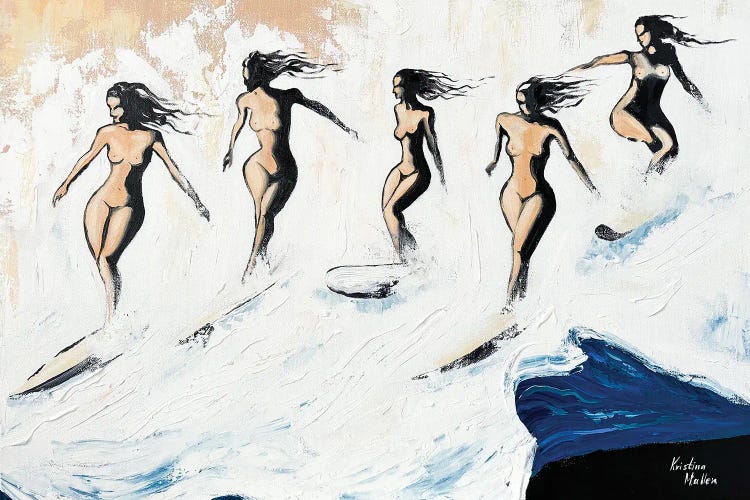 Wild Wave Riders by Kristina Mallen wall art