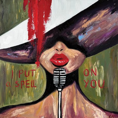 Black Jazz Diva I Put A Spell On You by Kristina Mallen canvas print