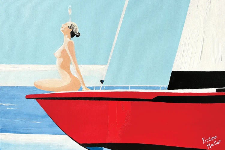 Yacht Yoga Zen And Bubbles by Kristina Mallen wall art
