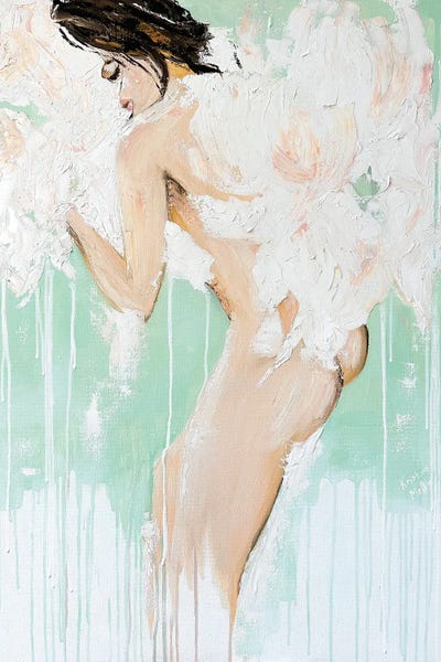 Naked Kisses Of White Peonies by Kristina Mallen canvas print