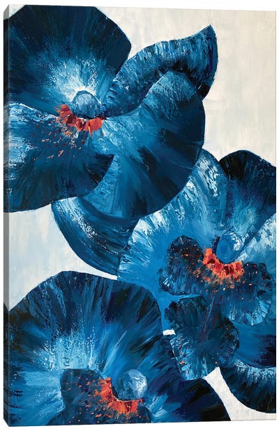 Blue Orchids Canvas Art Print - Orchid Art