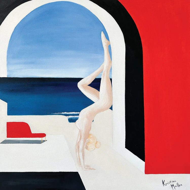 Morning Yoga In Santorini by Kristina Malashchenko canvas print