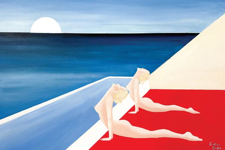 Nude Sunrise Yoga by Kristina Malashchenko canvas print
