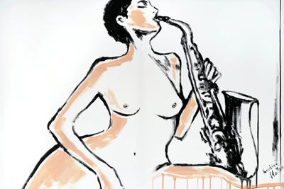 Solo Sax by Kristina Mallen multi panel art