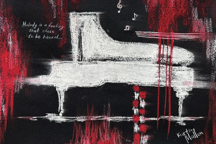White Piano Melody Is A Feeling That Chose To Be Heard by Kristina Mallen wall art