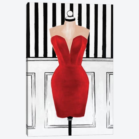 Little Red Couture Dress Canvas Print #KMC23} by Kristina Malashchenko Canvas Art