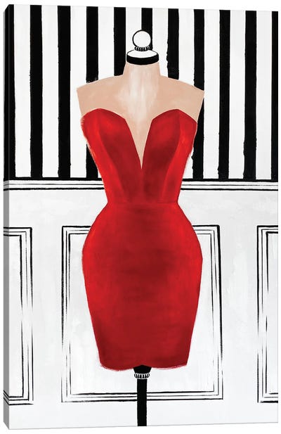 Little Red Couture Dress Canvas Art Print - Kristina Malashchenko