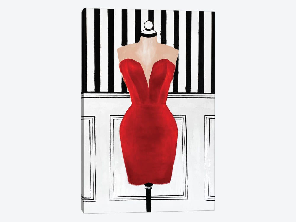 Little Red Couture Dress by Kristina Malashchenko 1-piece Canvas Art